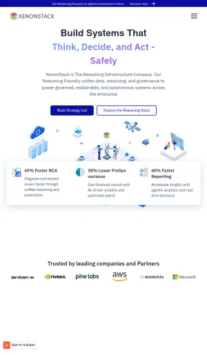 XenonStack Enterprise AI Reasoning and Automation Platform screenshot