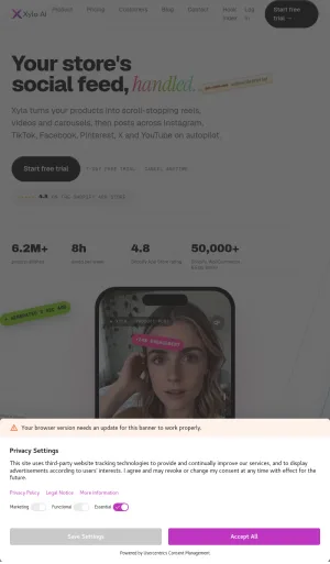 Xyla AI Social Media Manager for Ecommerce Stores screenshot