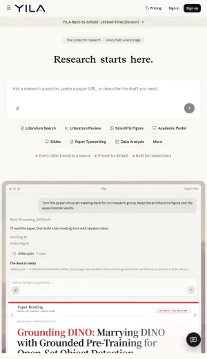 Yila AI Research Assistant for Academic Writing and Analysis screenshot