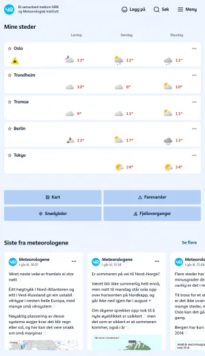 Yr Weather Forecasts and Precipitation Maps screenshot