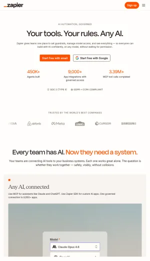 Zapier AI Workflow Automation and App Integration Platform screenshot