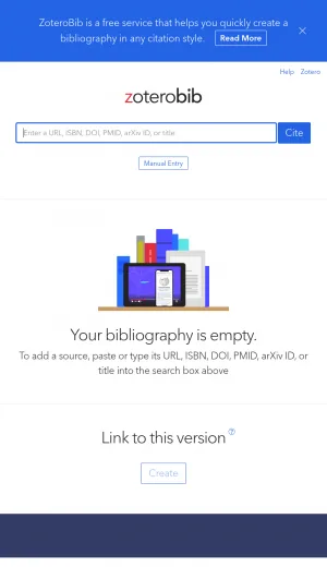 ZoteroBib Citation and Bibliography Generator screenshot